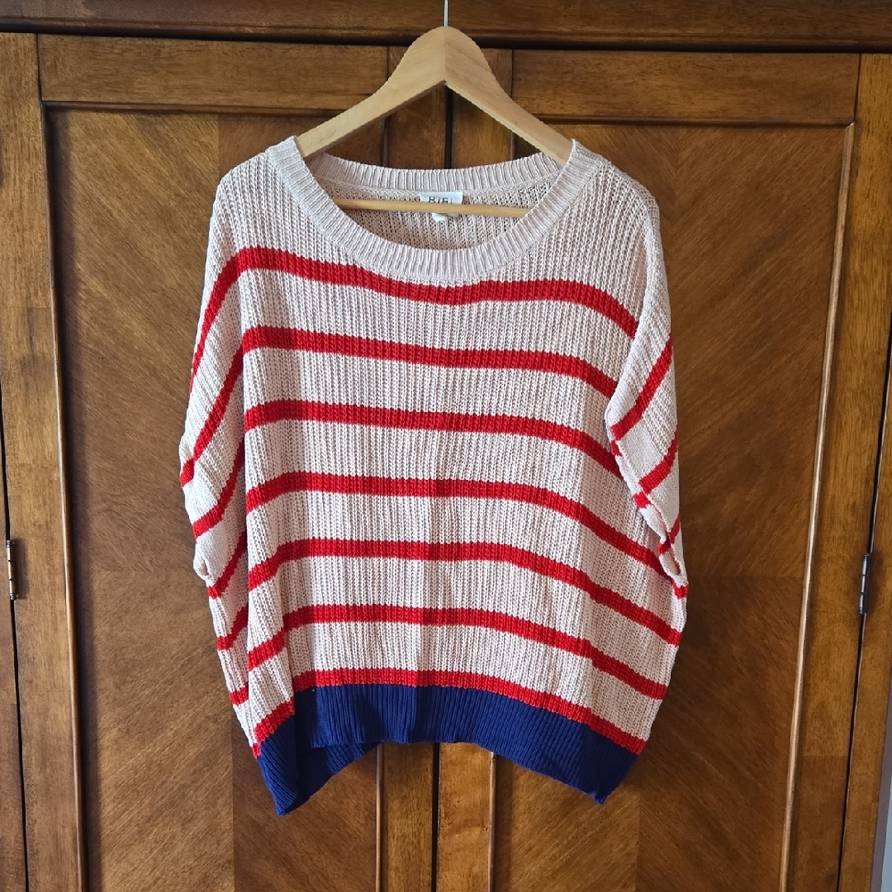 BiBi Red and Blue Striped Women's Sweater